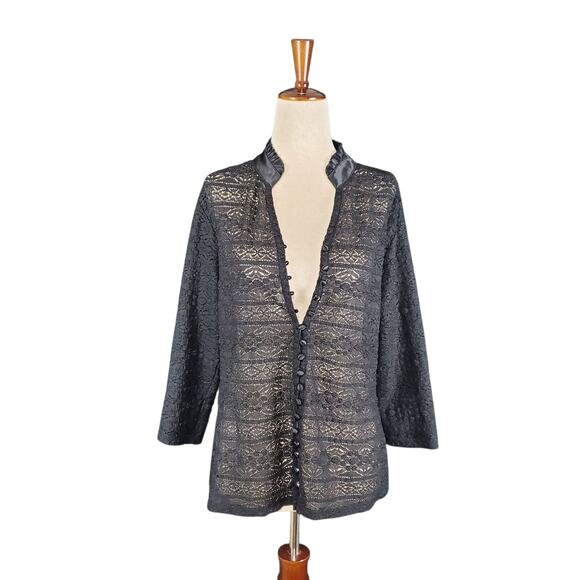 Vintage Alfani Lace Button closure Cardigan Top - Size Large - Picture 1 of 6